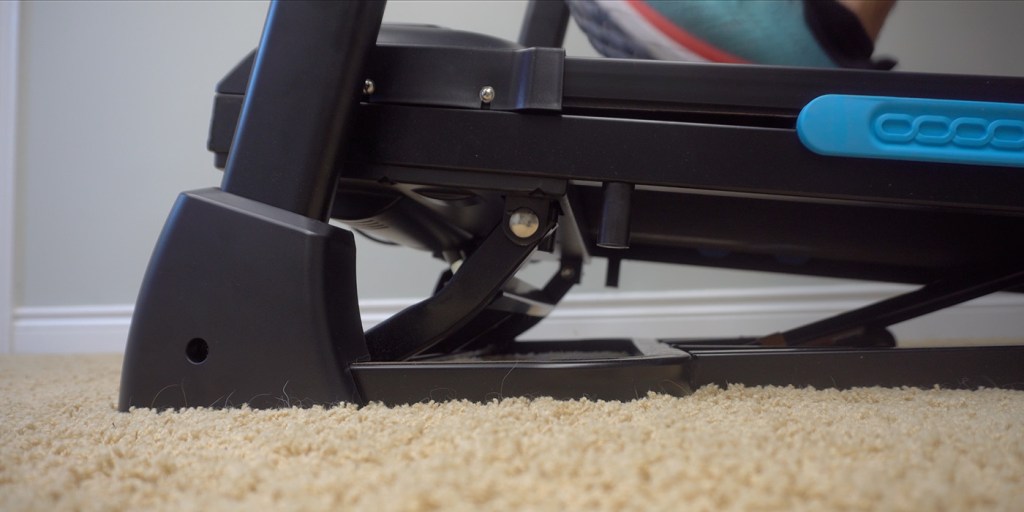 A close up of a treadmill