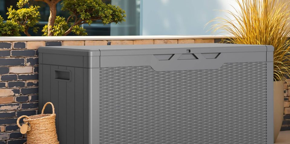 A grey box on a wall