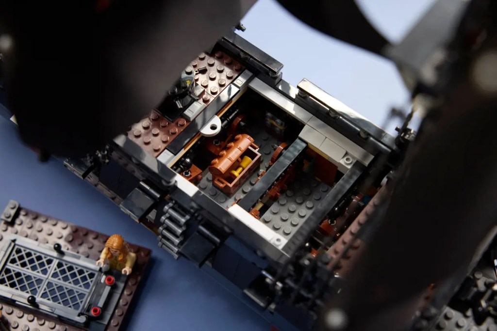 A building blocks with a person in the background