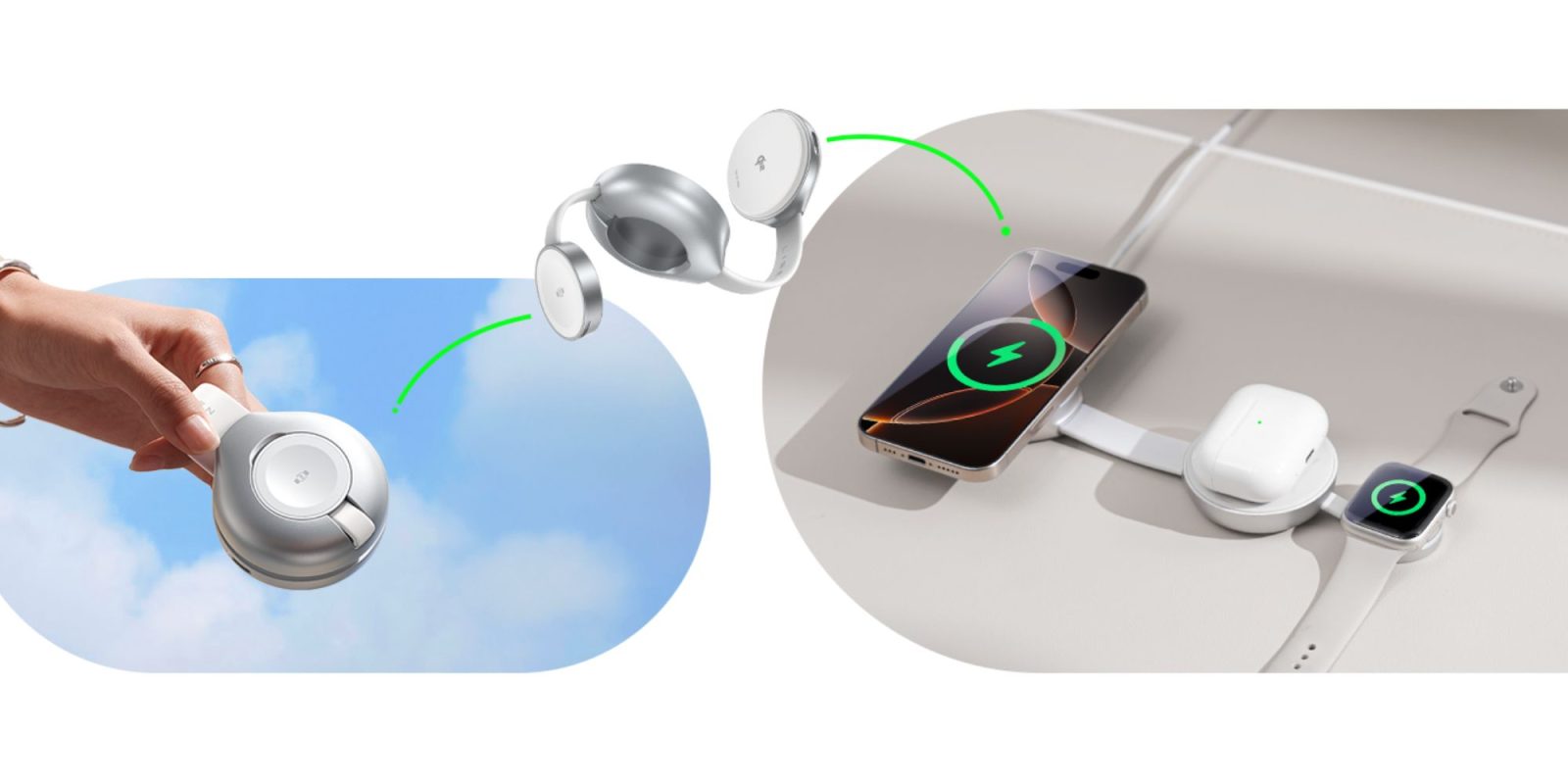 Image showing a render of Qi2 3-in-1 charger.