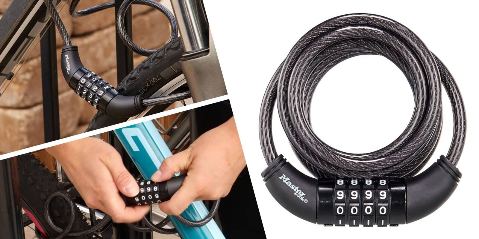 A close-up of a bicycle lock