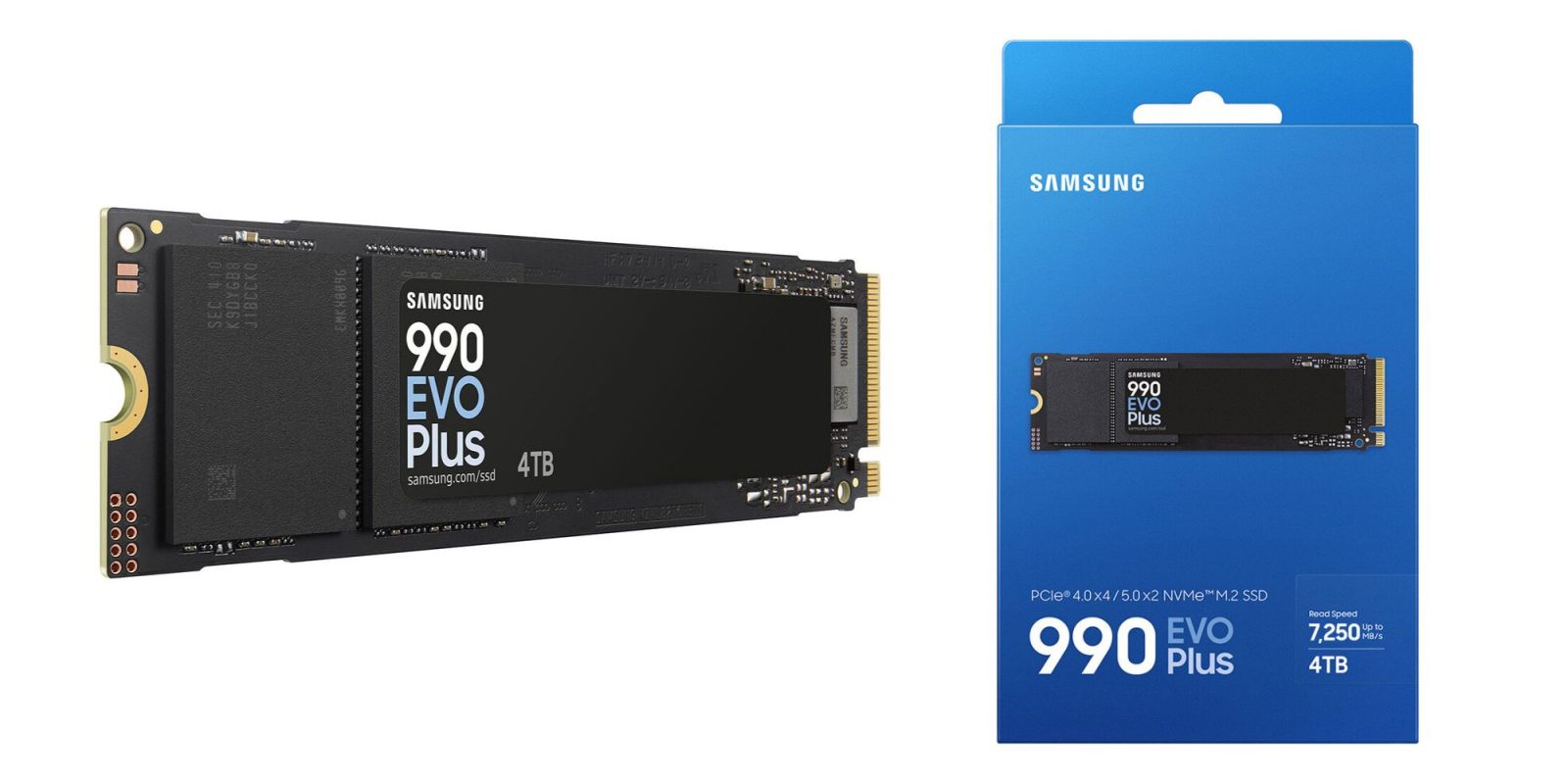 Image showing renders of Samsung's 990 EVO Plus 4TB SSD.