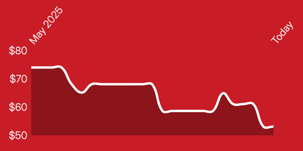 A line of a heart beat