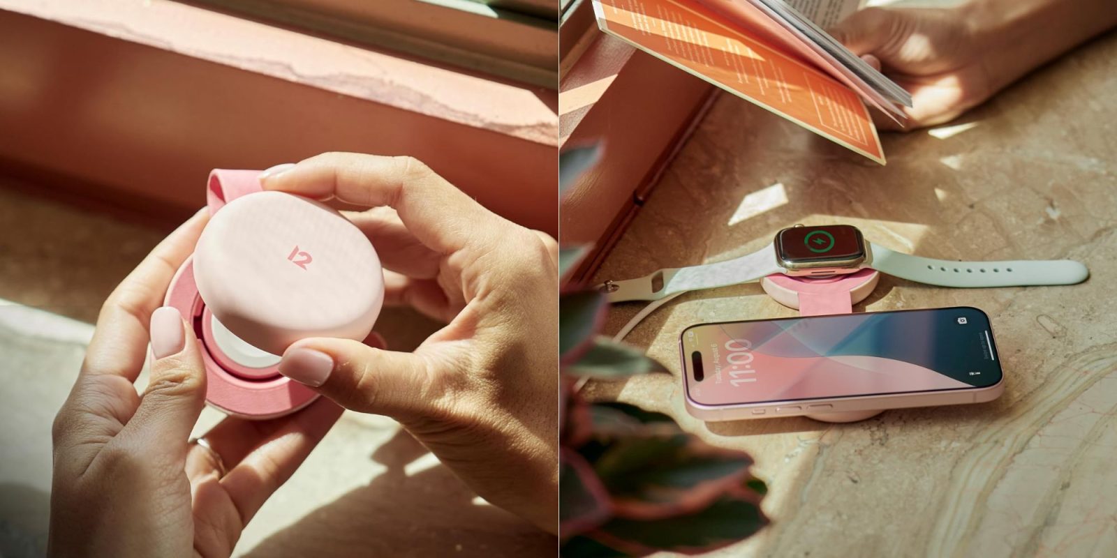 Image showing renders of Twelve South's Butterfly SE 2-in-1 in pink.