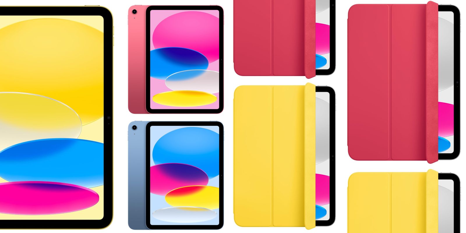 A group of different colored tablet cases