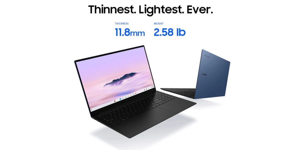 Image showing a render of Samsung's Galaxy Chromebook Plus.