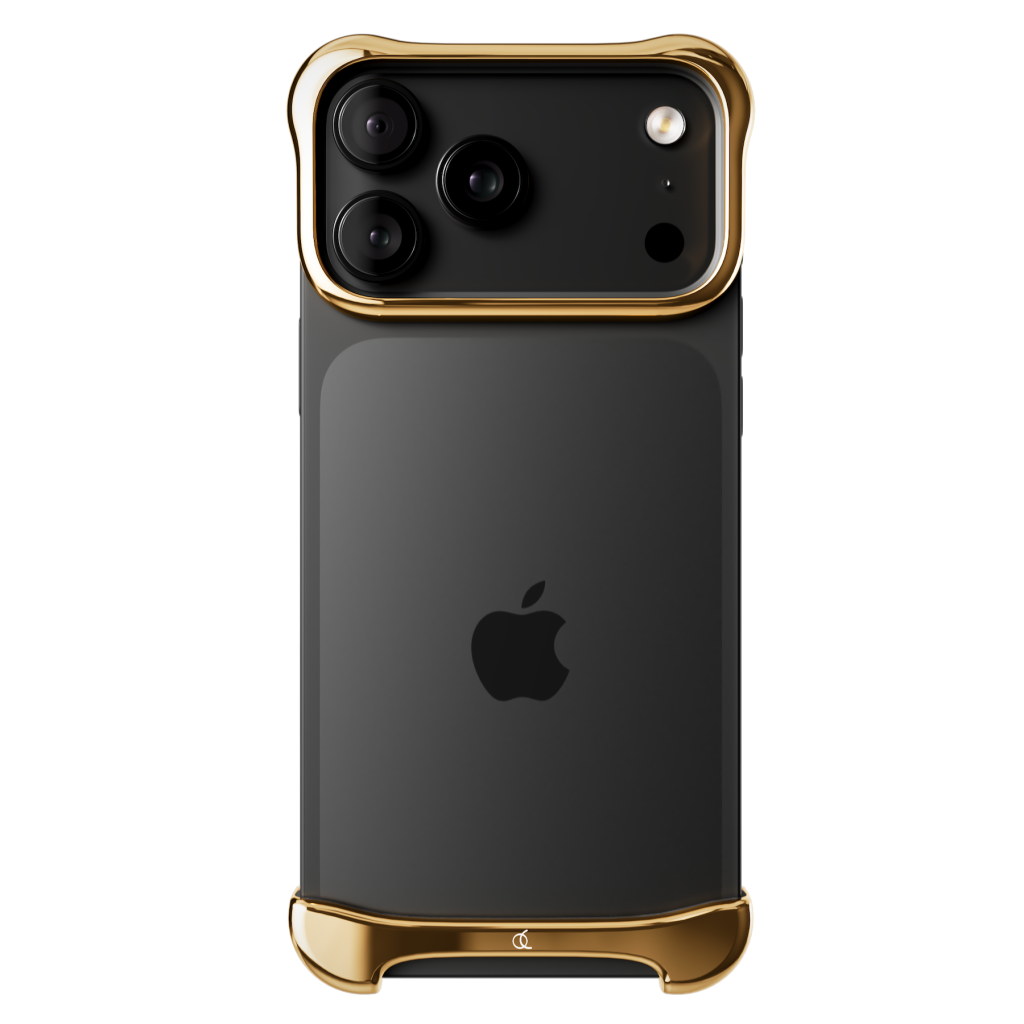 A black and gold cell phone