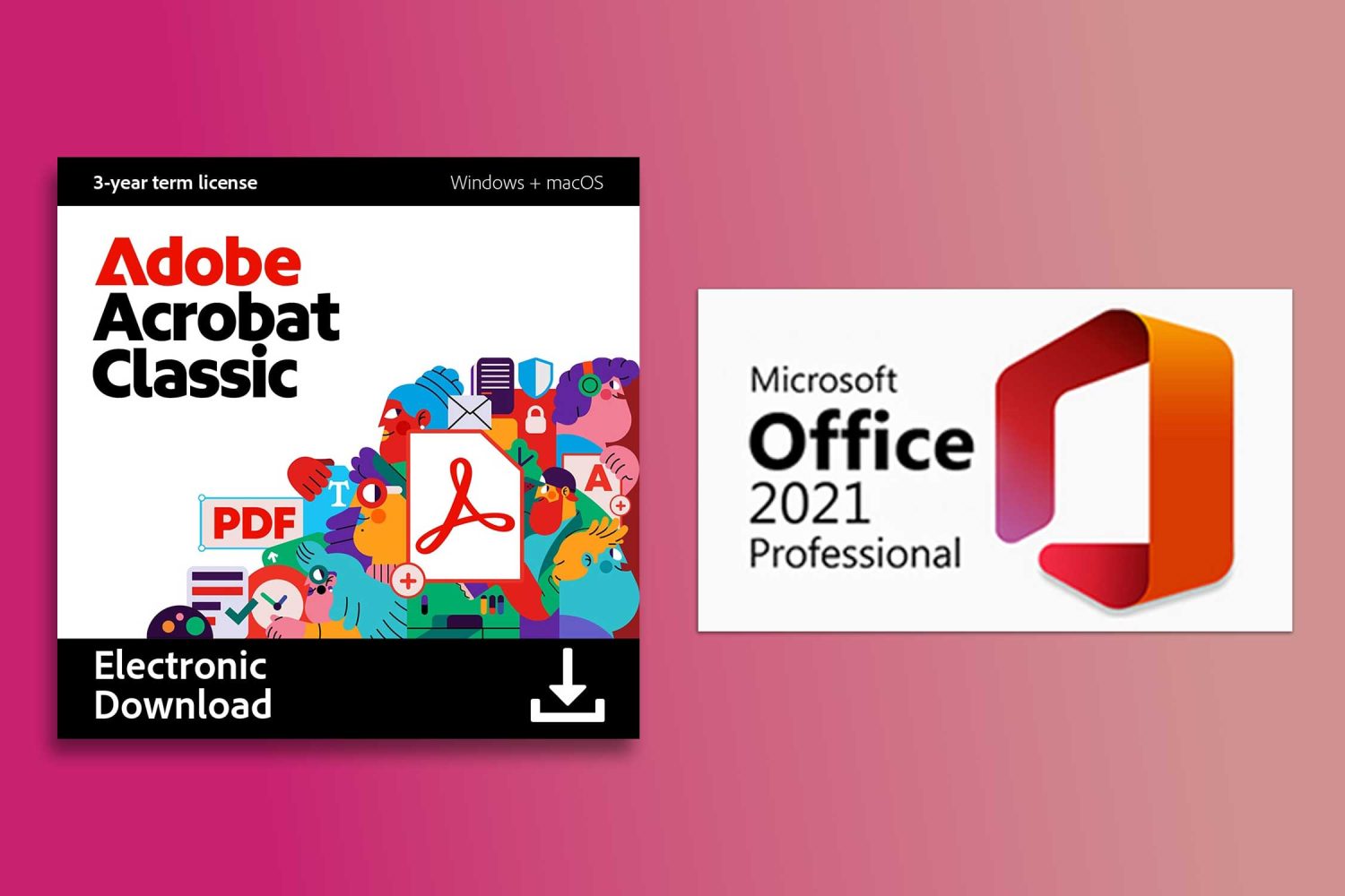 Adobe Acrobat Classic + Microsoft Office Professional License Bundle