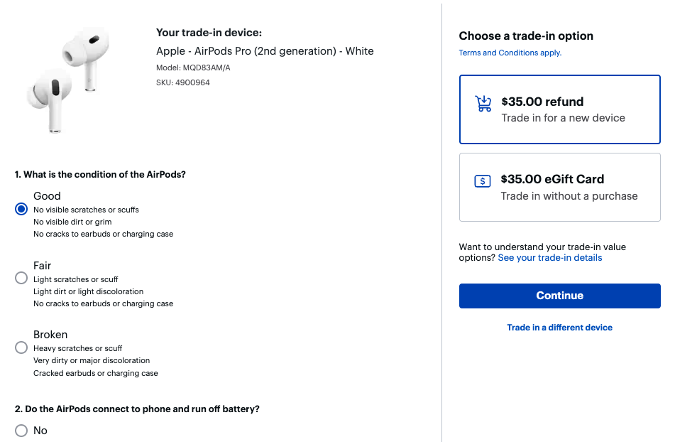 A screenshot of a product