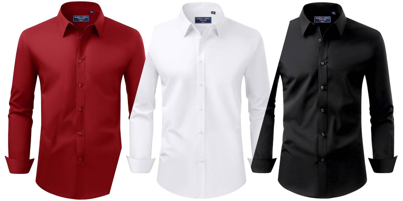 A collage of different colors of shirts