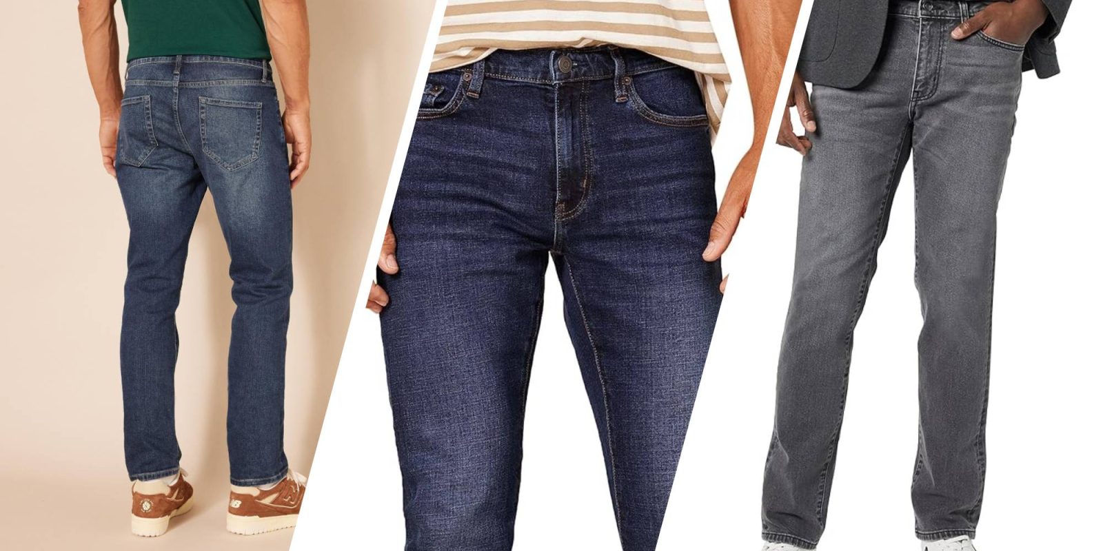 A collage of different jeans