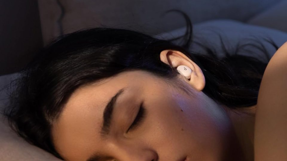 A woman sleeping with her eyes closed