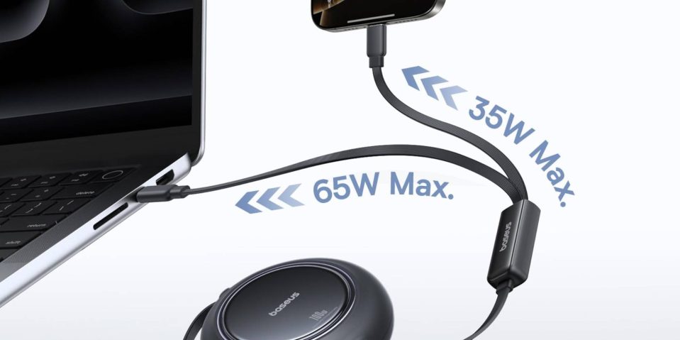 A cell phone charging with a cable