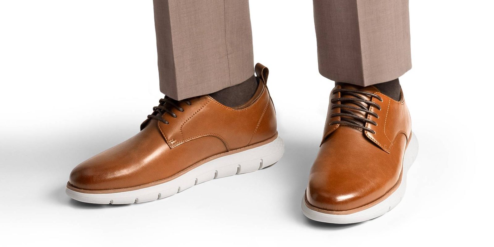 A pair of brown shoes