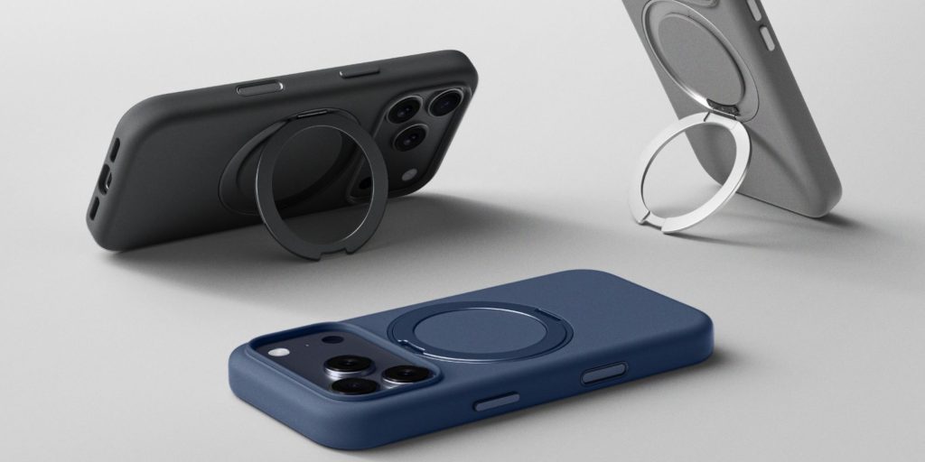 A phone with a ring holder