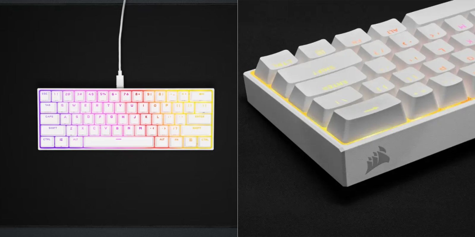 A keyboard with a glowing light