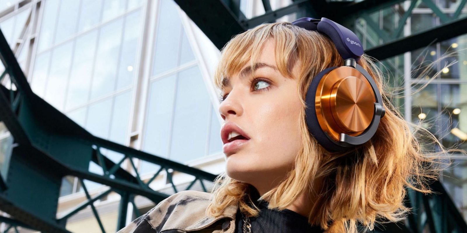 A woman wearing headphones