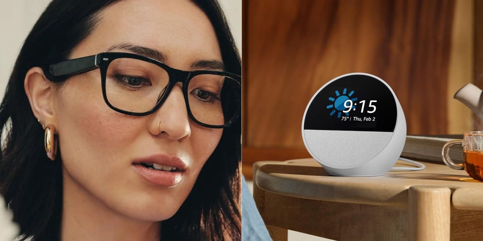 A woman looking at a clock