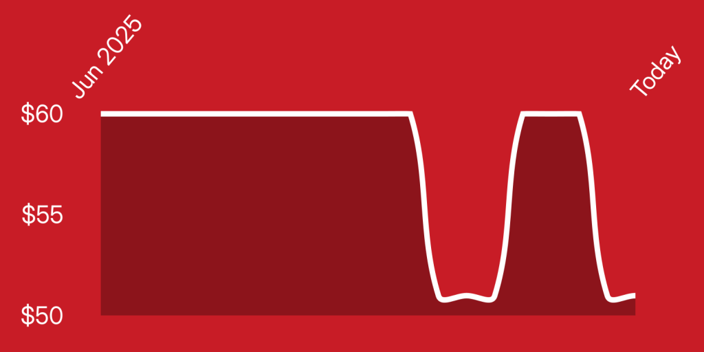 A red and white line drawing