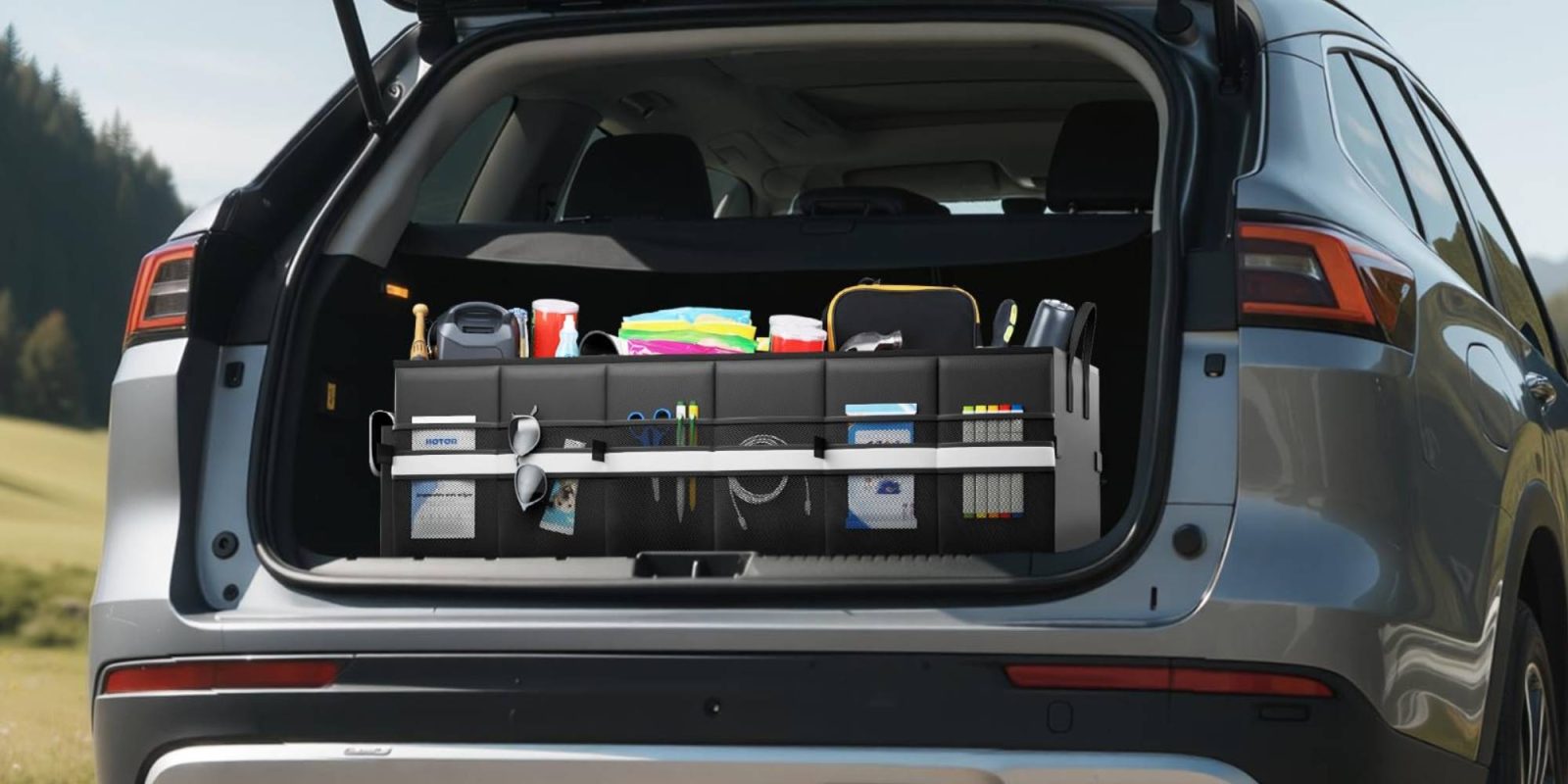 A car with a trunk full of luggage