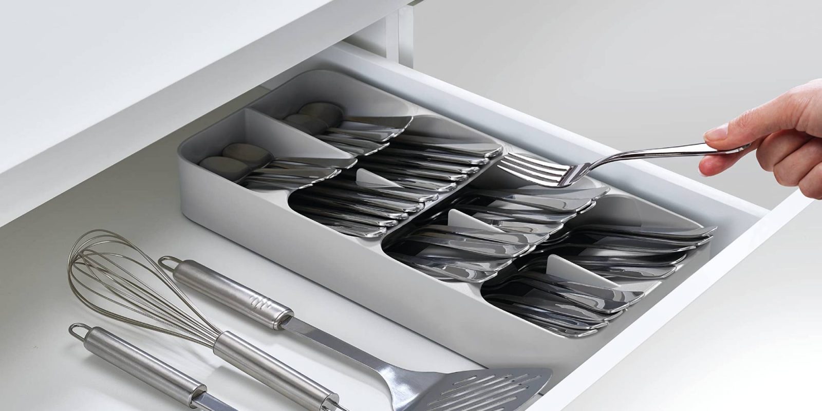 A drawer full of silverware