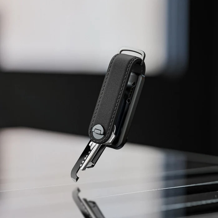 A keychain attached to a key