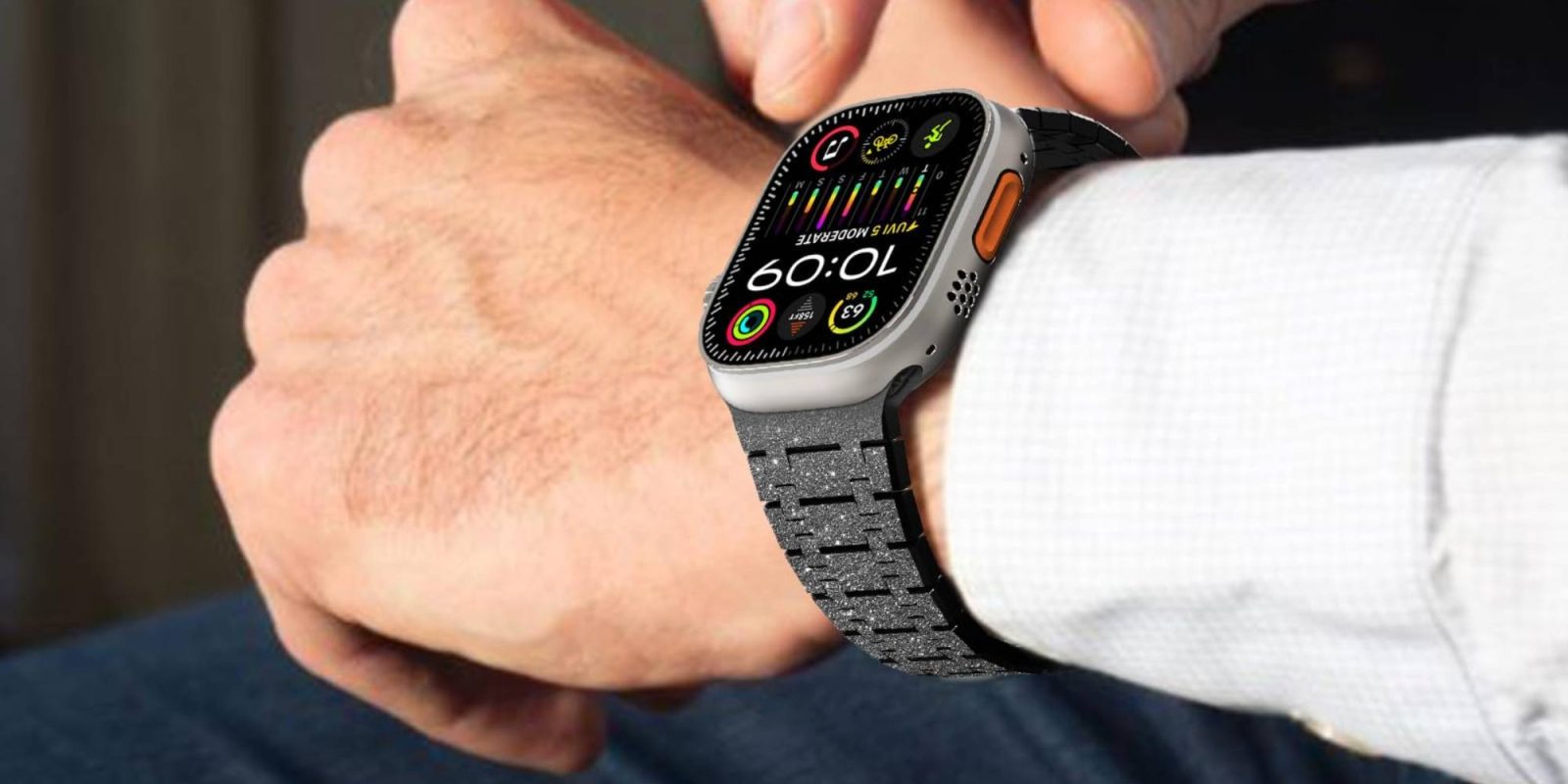 A person wearing a smart watch