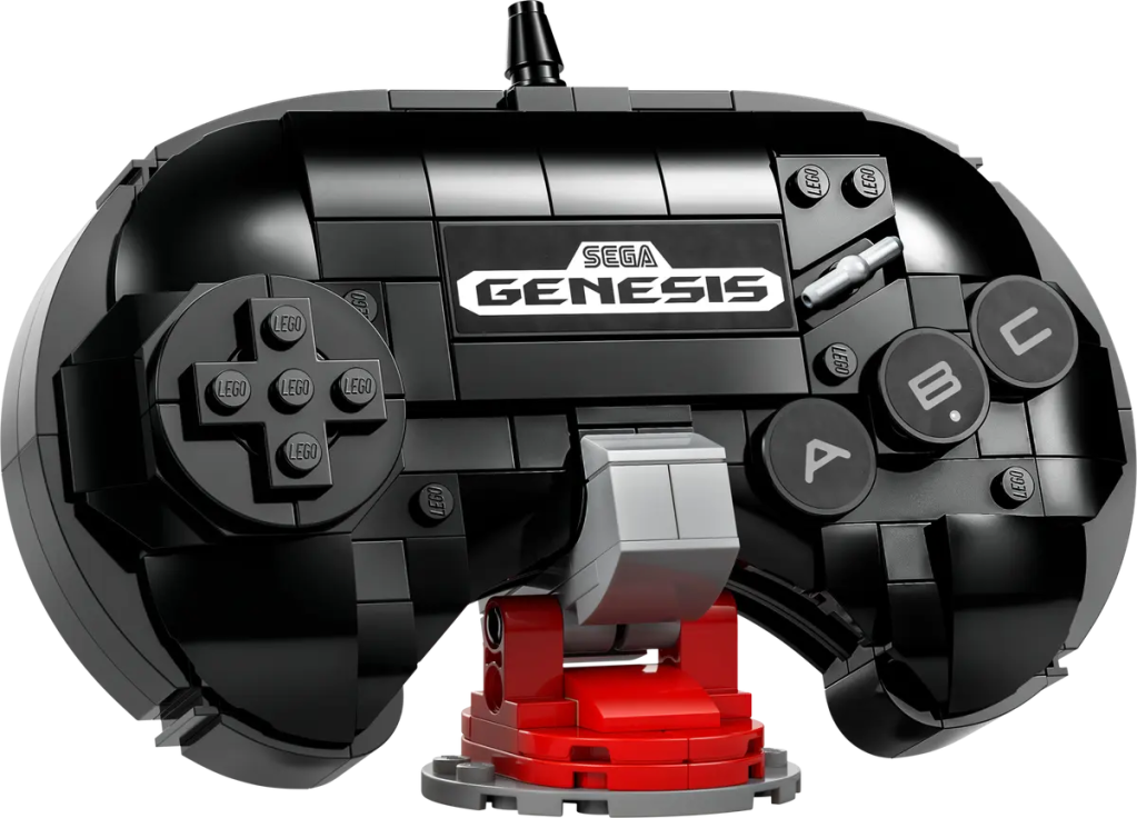 A black and white video game controller