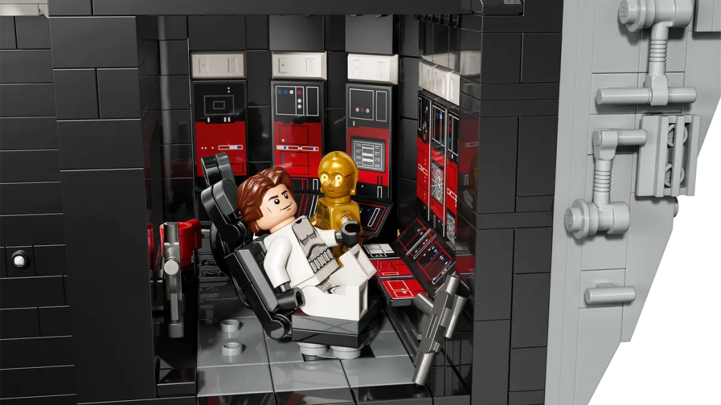 A lego figure in a room