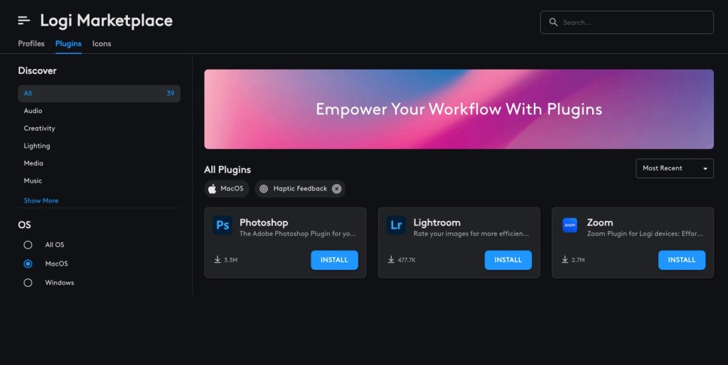 MX Master haptics plug-ins