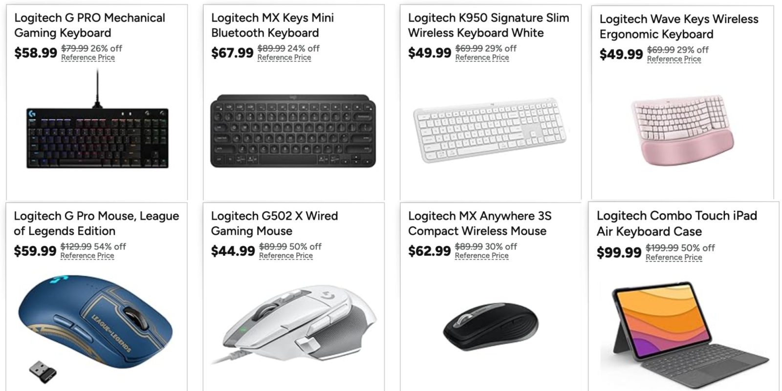 Image showing listings from Logitech's Woot sale.