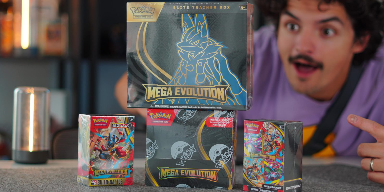 A group of boxes of different sized toys