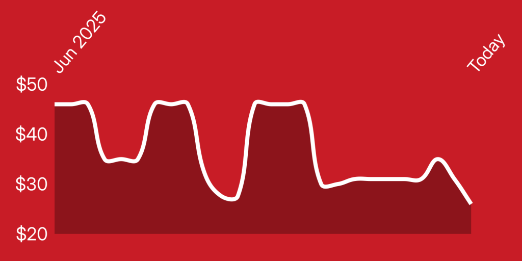 A line drawing of a red background