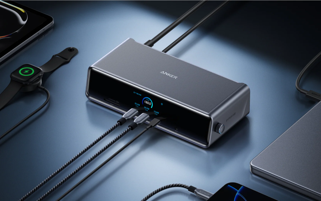 A rectangular device with cables connected to it