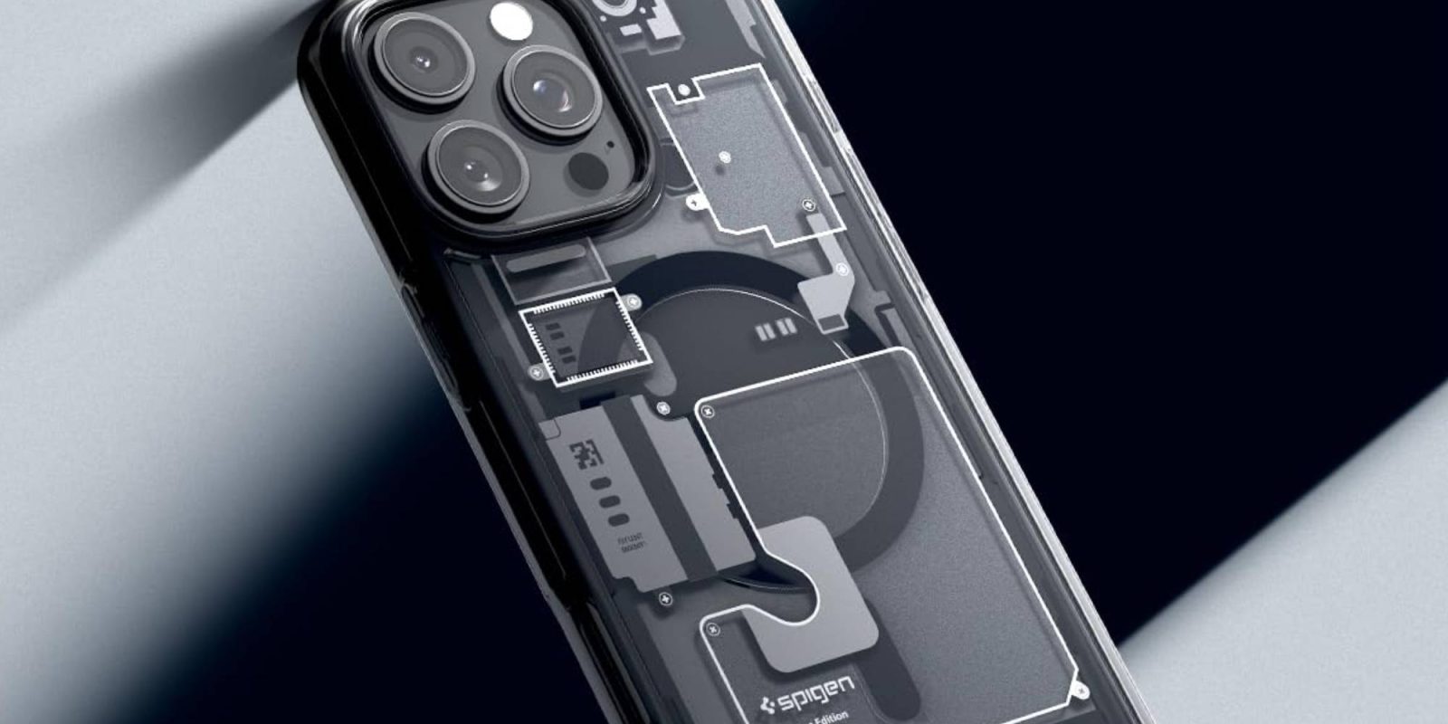 A cell phone with a transparent case