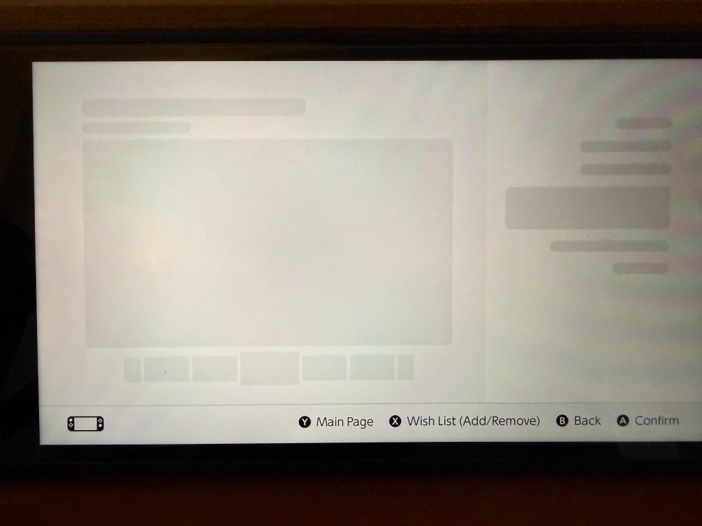A rectangular screen with a white screen