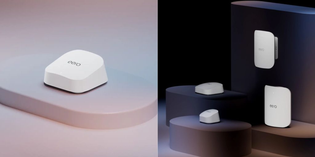 Image showing renders of Amazon's Eero 7 routers.