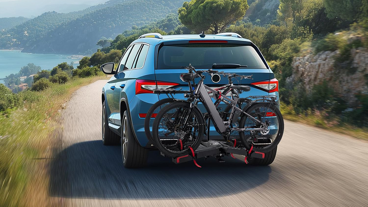 A car with bicycles on the back
