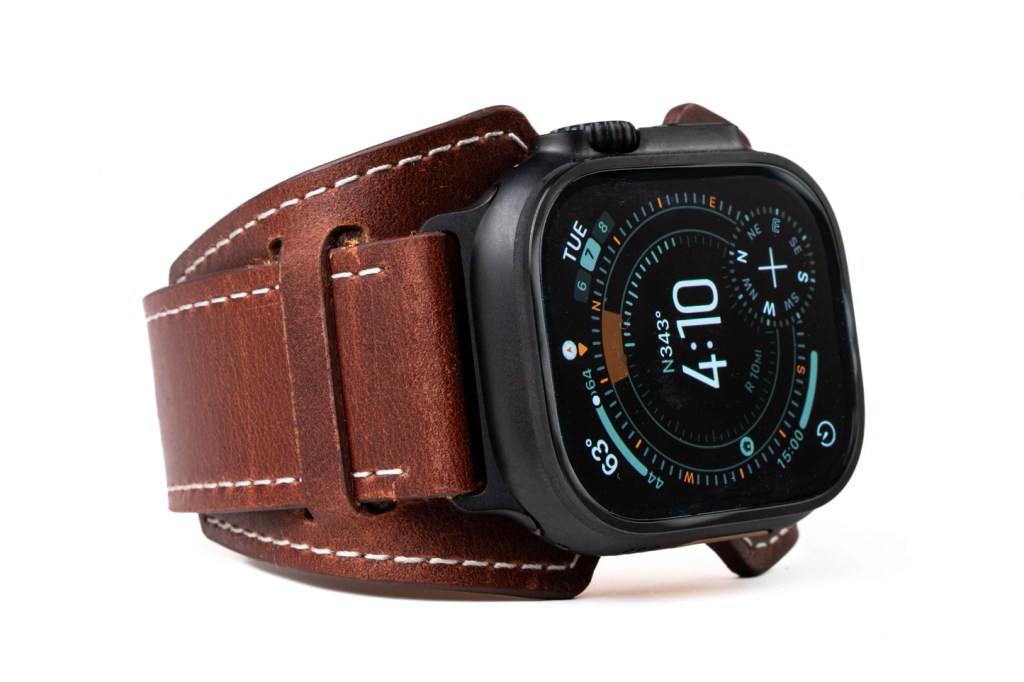 A watch with leather band