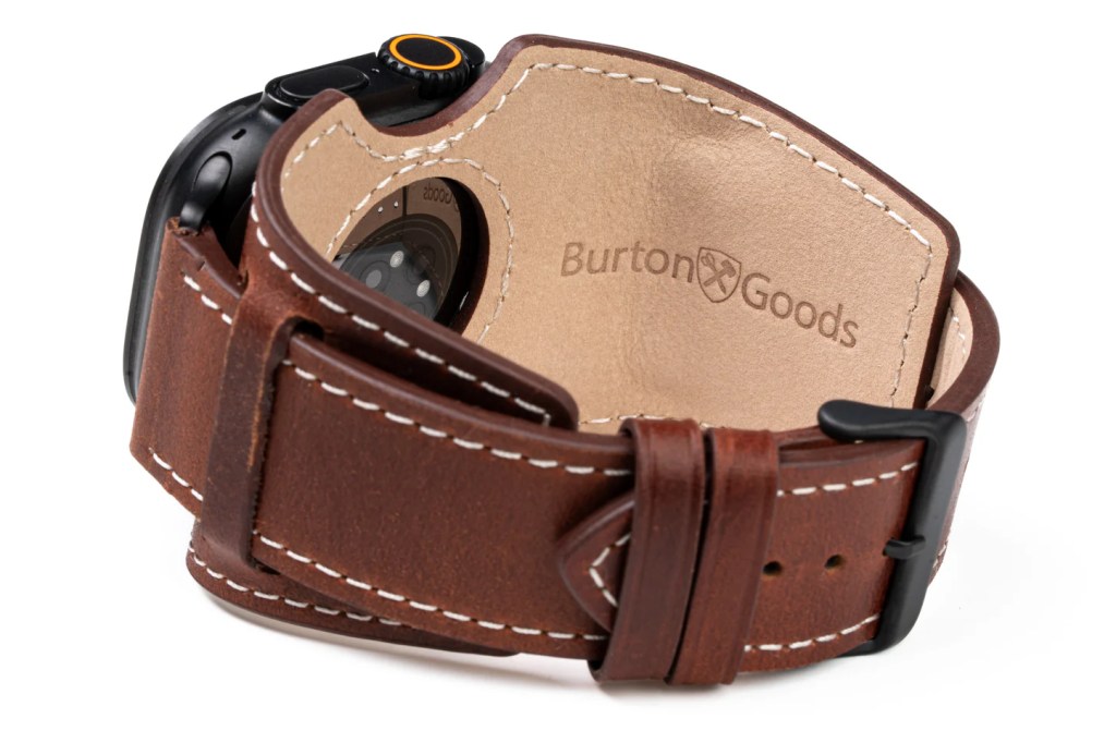 A watch with a leather band