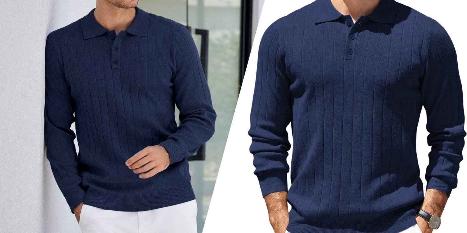 A man wearing a blue sweater