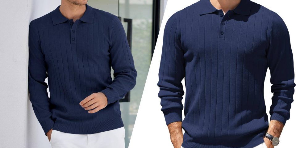 A man wearing a blue sweater