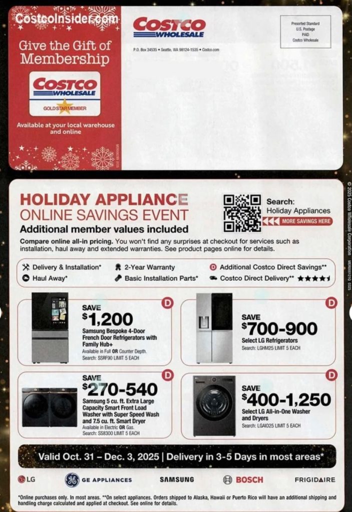 A advertisement for a costco appliance
