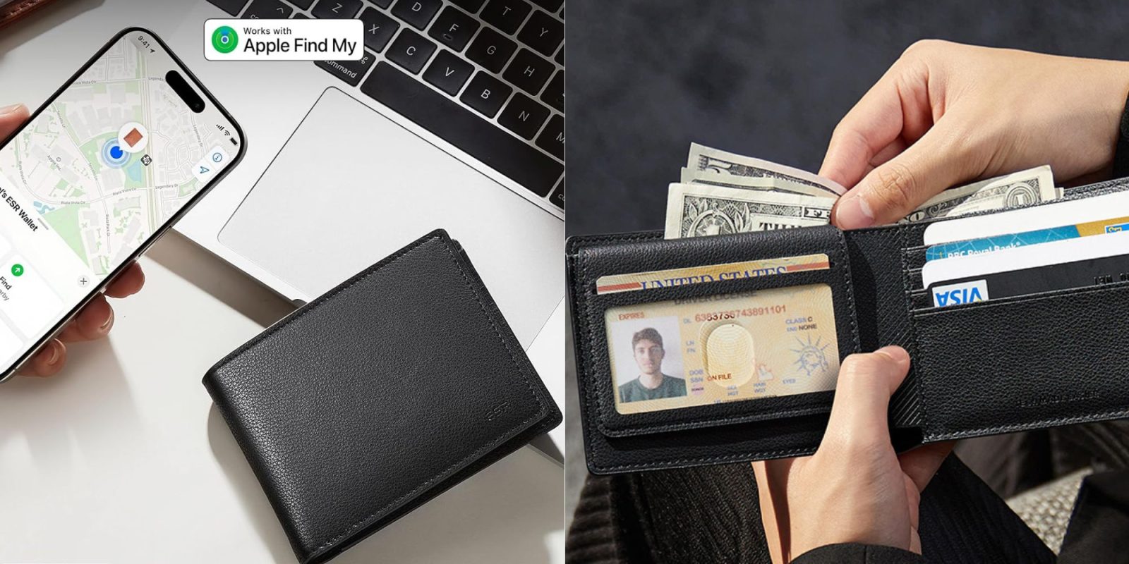 Image showing renders of ESR Geo Wallet with Apple Find My.