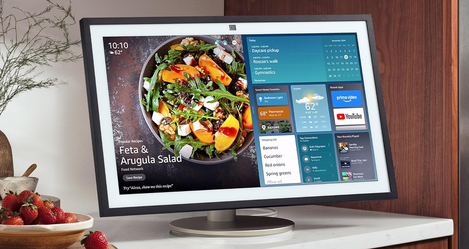 Echo Show 21 with its Premium Adjustable Stand