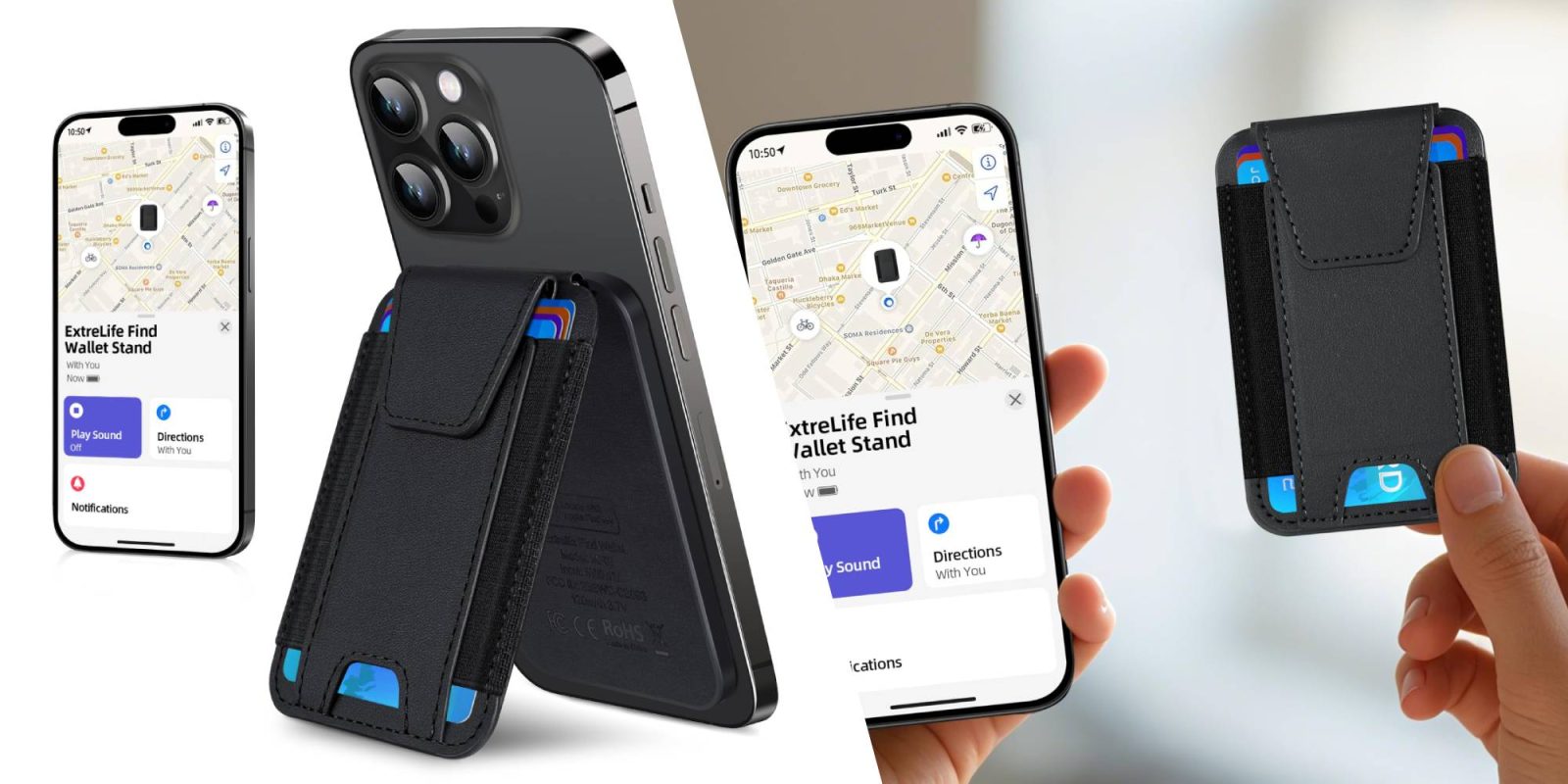 A cell phone with a wallet holder