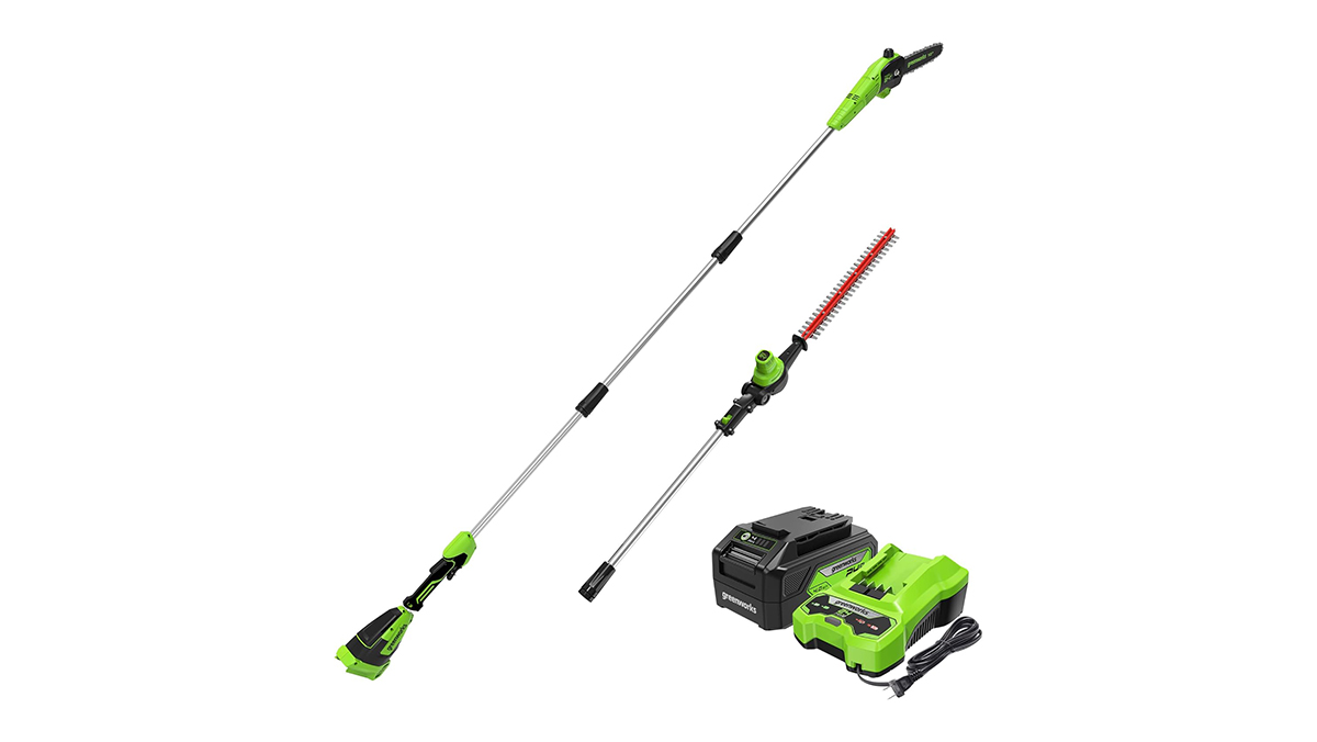 A green and black tool