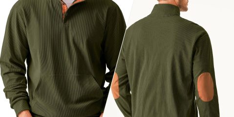 A man wearing a green jacket