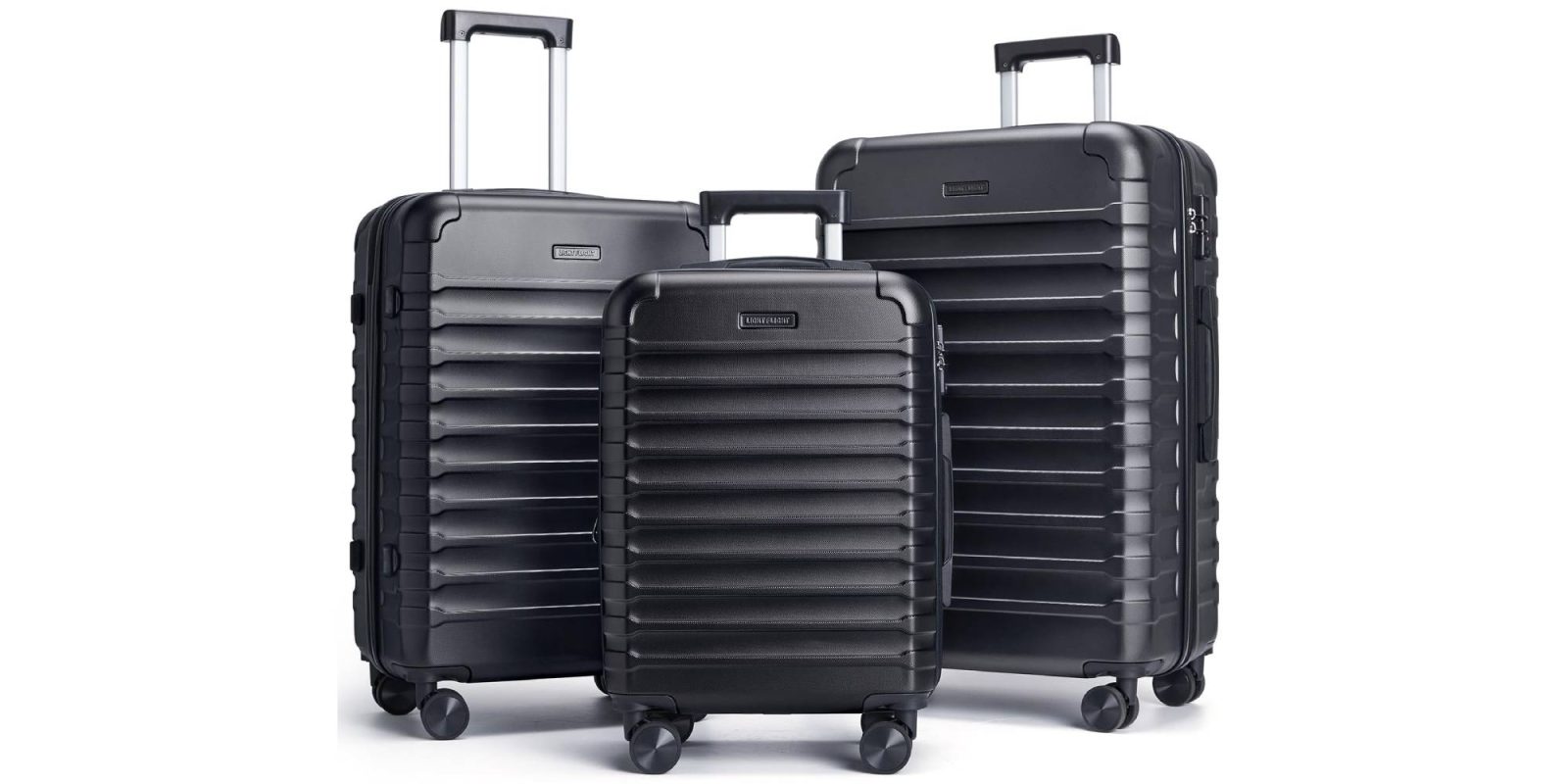 A group of black luggage