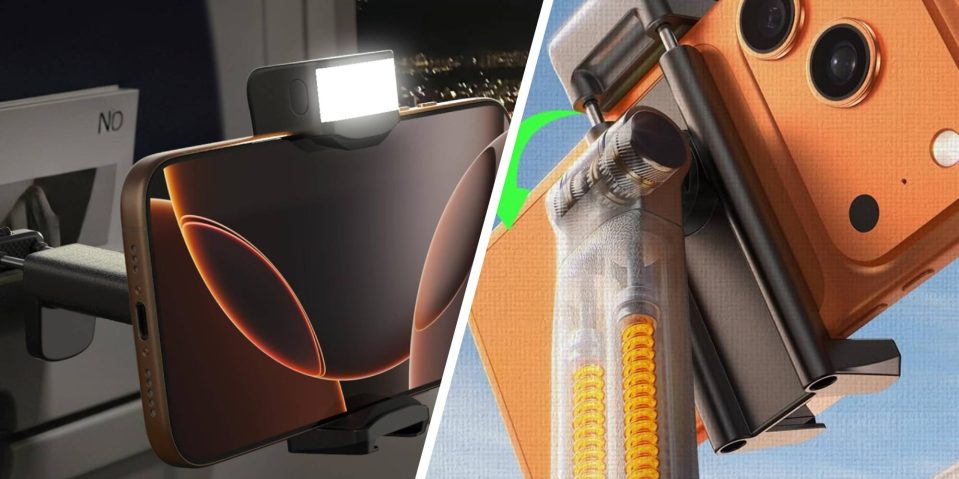 A collage of images of a machine